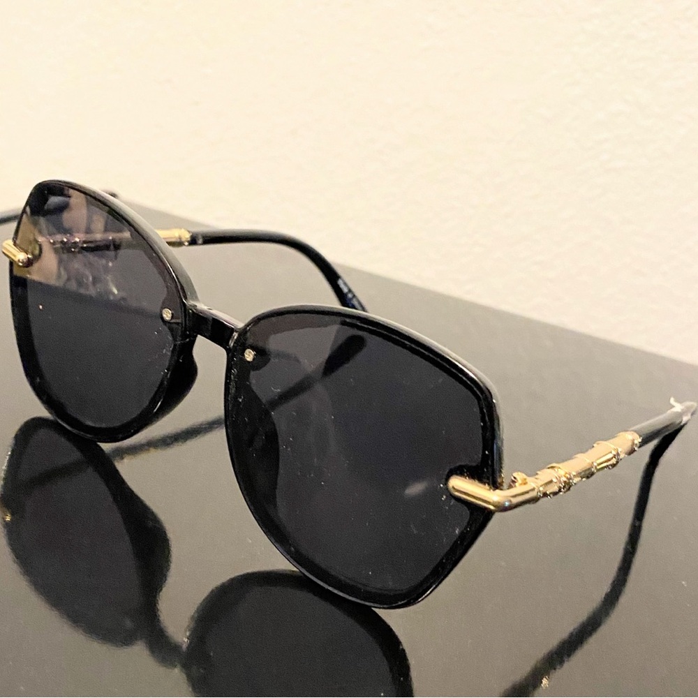 Aldo Black Sunglasses with Gold Accents